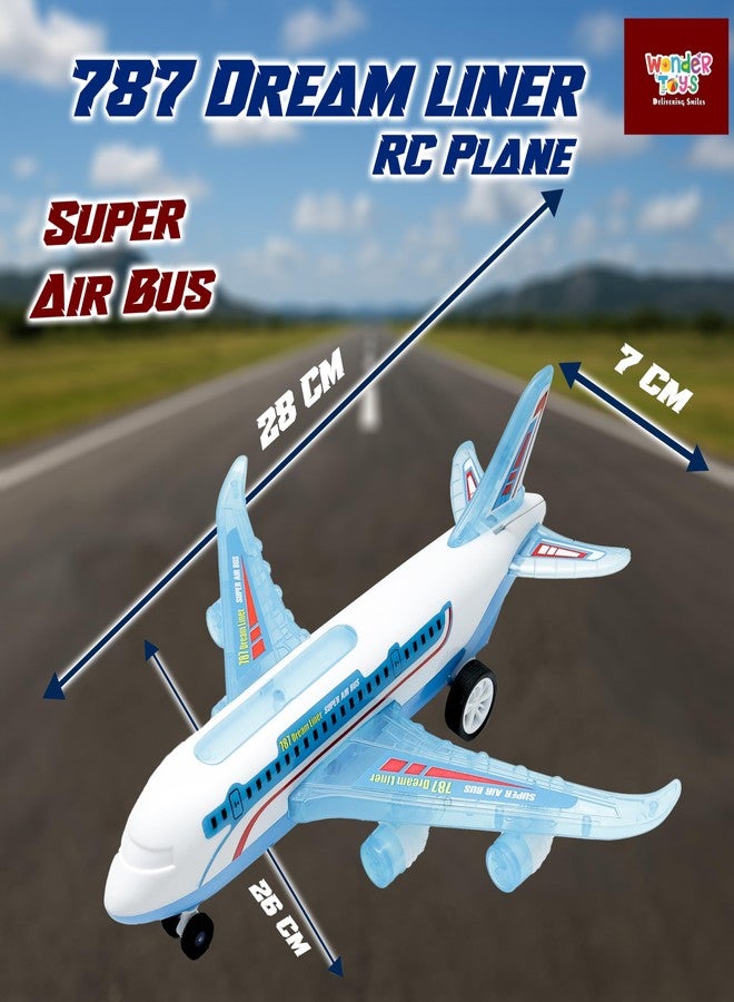 وندر لعبة طائرة التحكم عن بعد Wonder A-787، أضواء مثيرة لكامل الجسم وأصوات واقعية للأطفال (أزرق) - Image 2